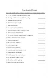 English Worksheet: Error Corrections