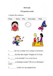 English Worksheet: wh questions