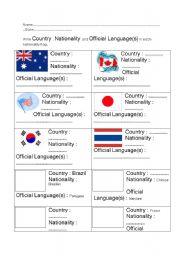 English Worksheet: Countries