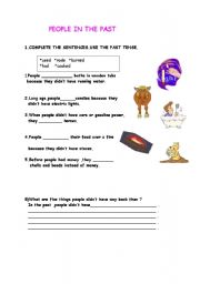 English worksheet: people in the past