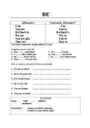 English Worksheet: BE