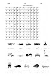 English Worksheet: vehicles