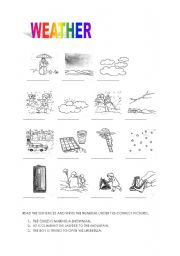 English Worksheet: WEATHER CONDITIONS