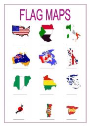 English Worksheet: FLAG MAPS
