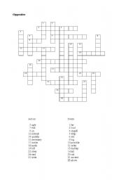 English worksheet: Opposites Crossword