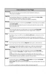 English worksheet: descriptions of flags