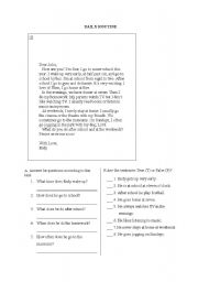 English Worksheet: Daily Routine - Reading Text