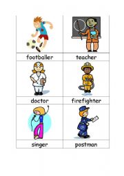 English Worksheet: occupations flash cards