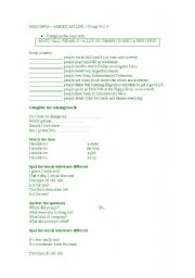 English Worksheet: Madonna - American Life