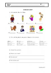 English Worksheet: Personal Pronouns