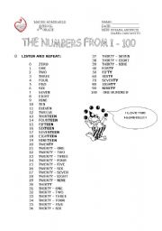 English Worksheet: Numbers Review