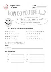 English worksheet: Fun with Spelling