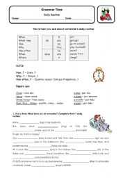 English Worksheet: Daily routine 