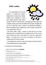 English Worksheet: British weather