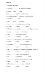 English worksheet: progress test