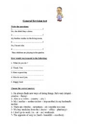 English worksheet: General revision