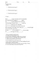 English Worksheet: conditionals
