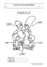 English Worksheet: The Simpsons family