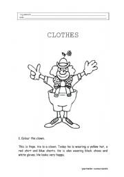 English worksheet: Clothes