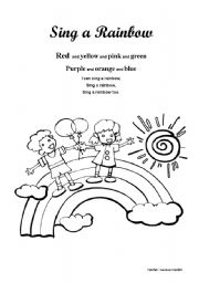 English Worksheet: Sing a rainbow