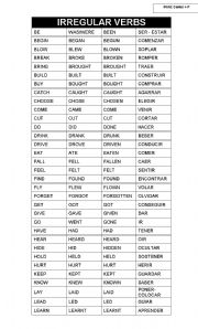 English worksheet: irregular verbs