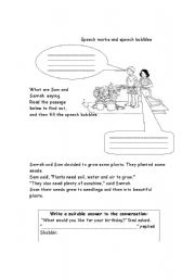 English Worksheet:  Speech marks and speech bubbles