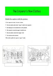 English Worksheet: The Emperors new clothes II - match 