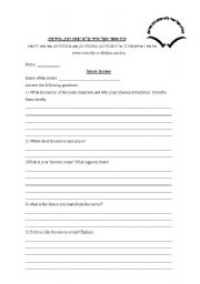 English worksheet: movie review