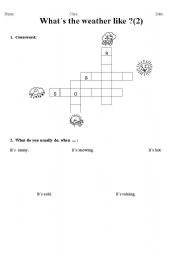 English worksheet: Whats the weather like?