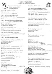 English Worksheet: Halloween song