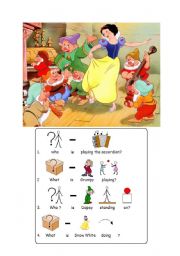 English Worksheet: Snow white picture comprehension