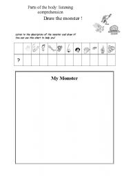 English Worksheet: Draw a monster