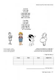 English worksheet: my family