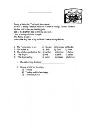 English Worksheet: the family picnic