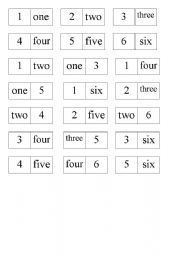 English worksheet: dominos numbers
