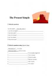 English worksheet: Present Simple exercises