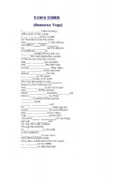 English Worksheet: toms dinner (a song activity)
