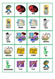 English Worksheet: IRREGULAR VERBS DOMINOES (P. 1)