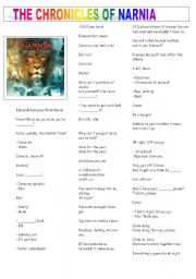 English Worksheet: Narnia subtitles worksheet