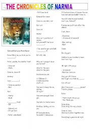 Narnia subtitles worksheet