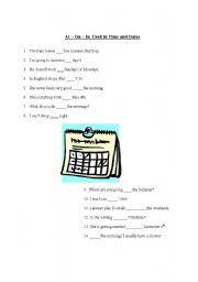 English Worksheet: Prepositions with time and dates