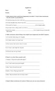 English worksheet: test