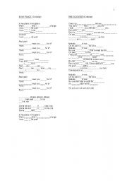 English Worksheet: IN MY PLACE/THE SCIENTIST (by Coldplay)