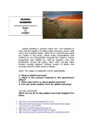 English Worksheet: global warming webquest