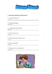 English Worksheet: Reported Specch (3 pages)