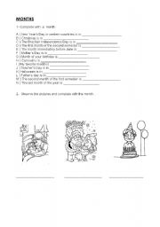 English worksheet: MONTHS