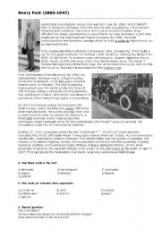 English Worksheet: Inventions. Henry Ford