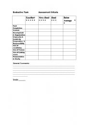 Assessment criteria for written & oral task