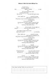 English Worksheet: Maroon 5 - Wont go home without you