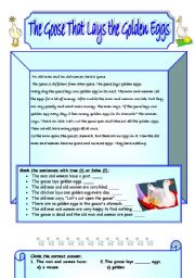 English Worksheet: The Goose That lays the Golden Eggs